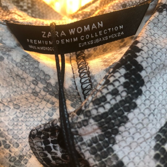 NWT Zara Snakeprint Shirt Dress - Size XS - Picture 8 of 9